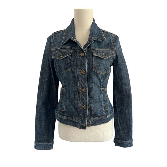 Level 99 Denim Jacket Women Small Cropped Jean Button Front Western Cowgirl Boho - Picture 1 of 12